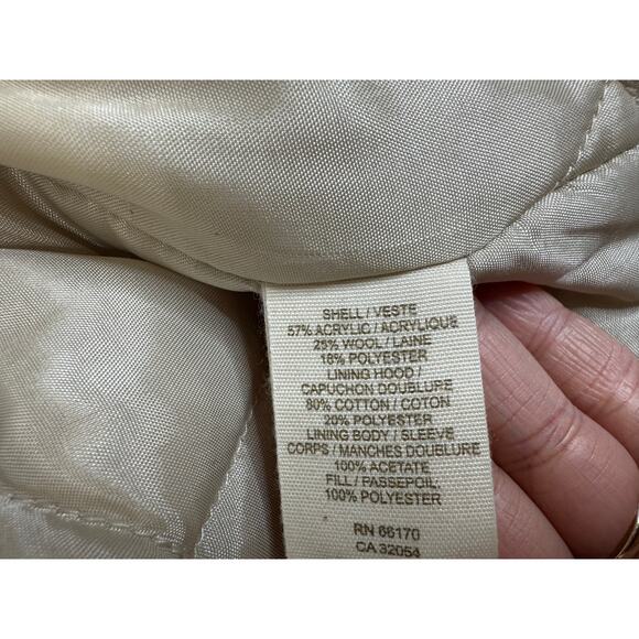 Free People Wool Blend Embroidered Crop Bomber Jacket Hooded Red Boho Women's M - Picture 16 of 16